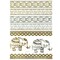 Wrapables Celebrity Inspired Temporary Tattoos in Metallic Gold Silver and Black, Elephants, Large
